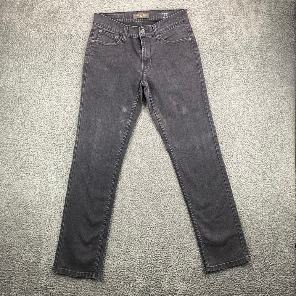 Ring of Fire Mens‎ Straight Leg Jeans Size 30x32 Black Denim Casual Pants